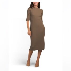 NWT VINCE Elbow Sleeve Mock Neck Dress